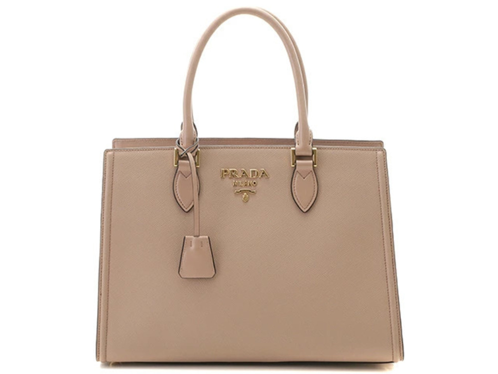 Prada bag shoulder pink Beige Cream Saffiano leather
